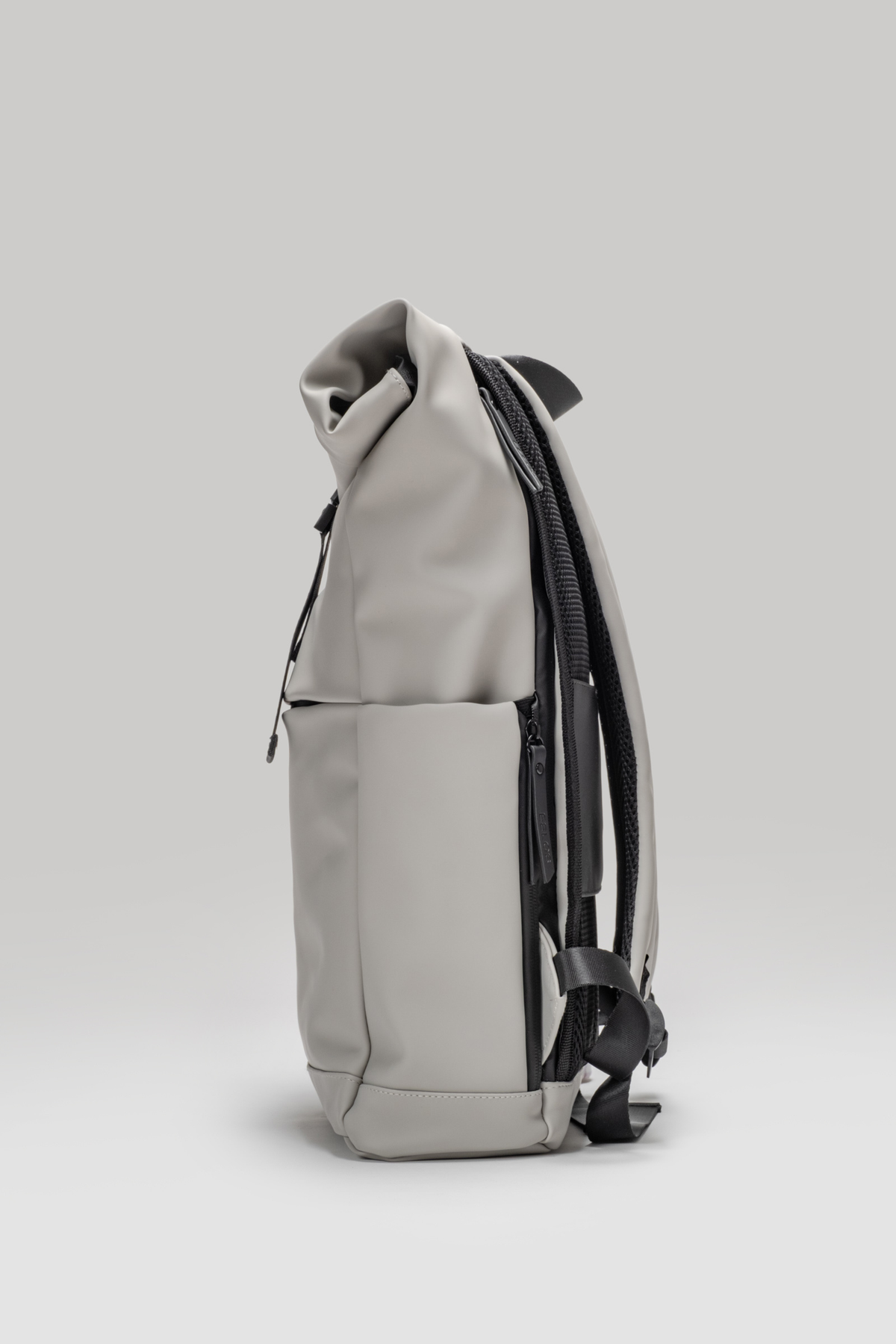 Gray backpack on a light gray background